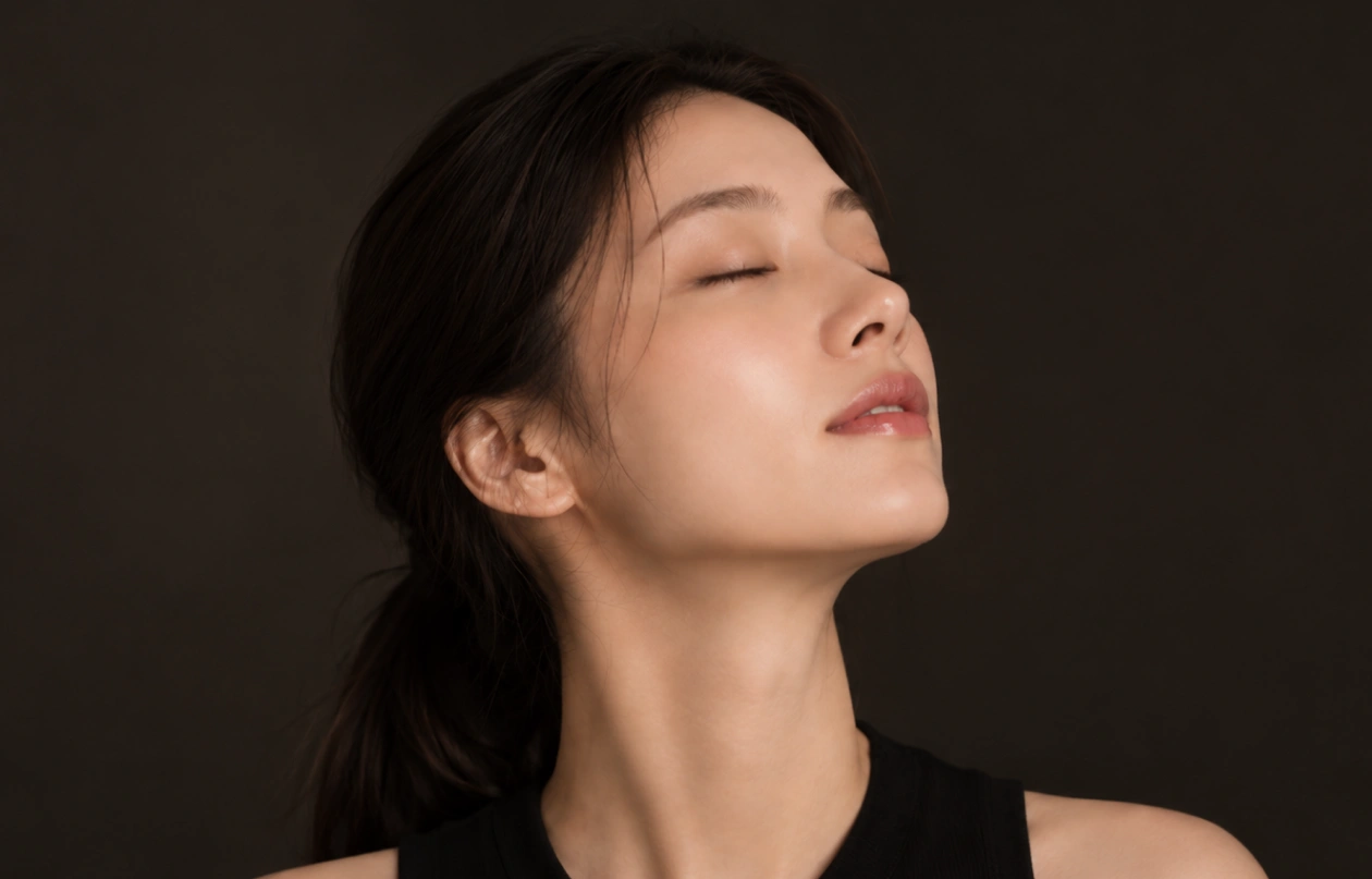 턱이 안정될 위치를 찾습니다.